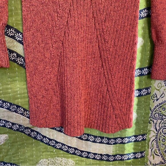 NWT Free People Red Jasper Mont Blanc Long Sleeve Mini Sweater Dress Size Large - Picture 7 of 16